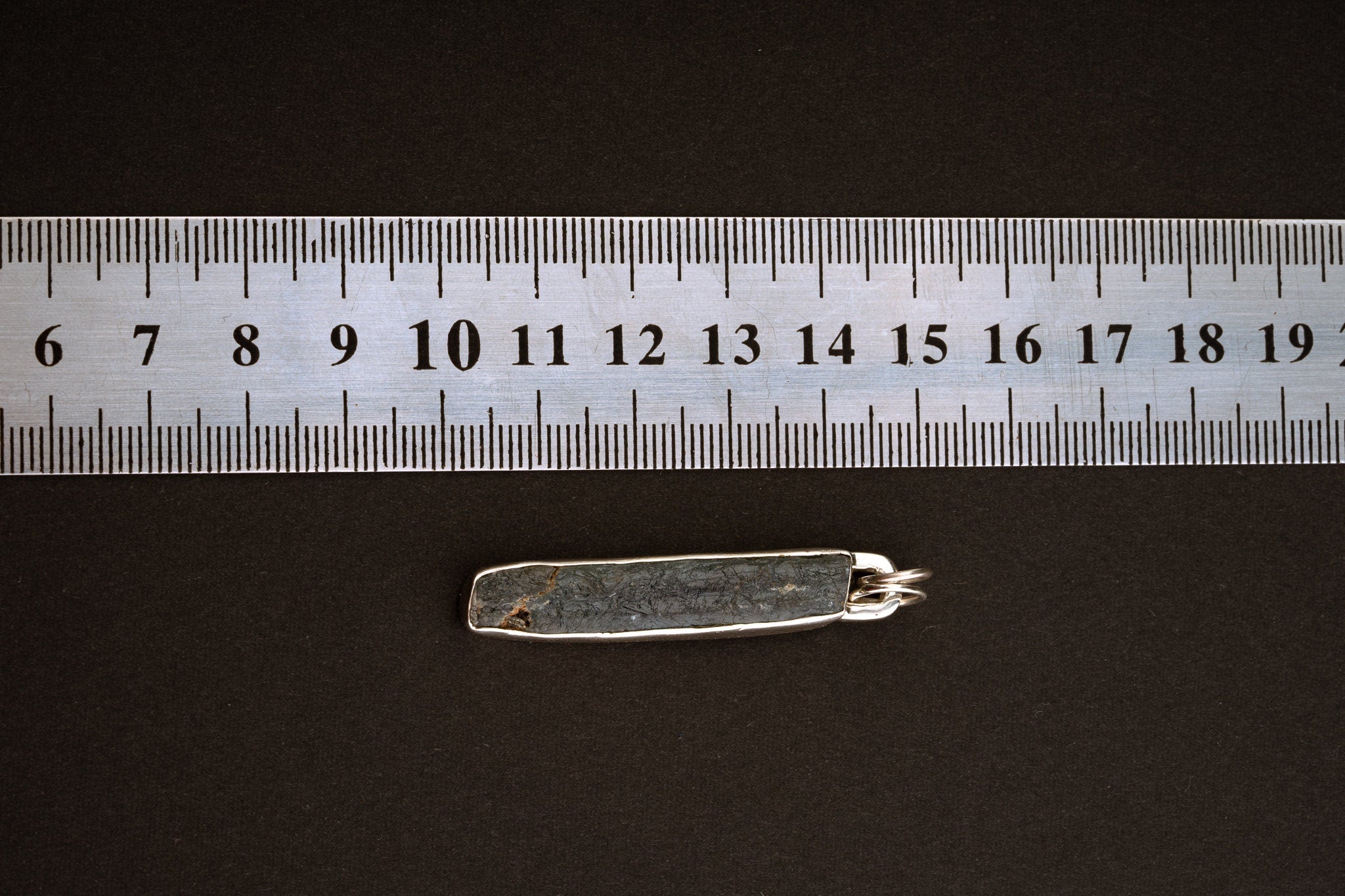 Raw Aqua Australian Ocean Kyanite with mica inclusions - Sterling Silver - Crystal Pendant Necklace
