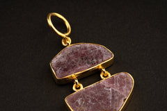 Raw Ruby Mica Pendant: Gold Plated Sterling Silver Crystal Necklace