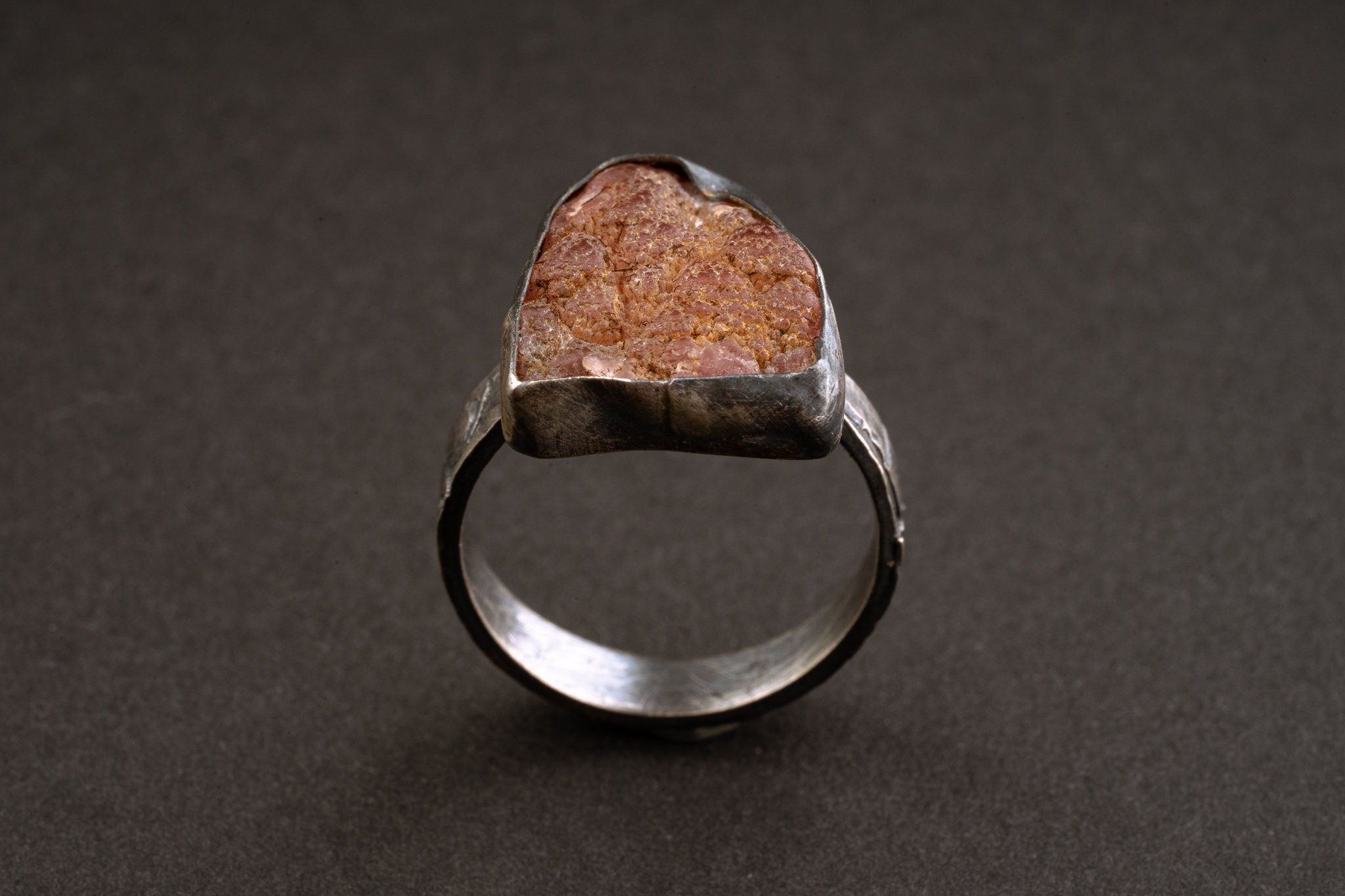 Rhodochrosite Ring 925 Sterling Silver Handmade Heart Chakra Leo Scorpio Self Love Compassion Jewelry Gift Size US 6