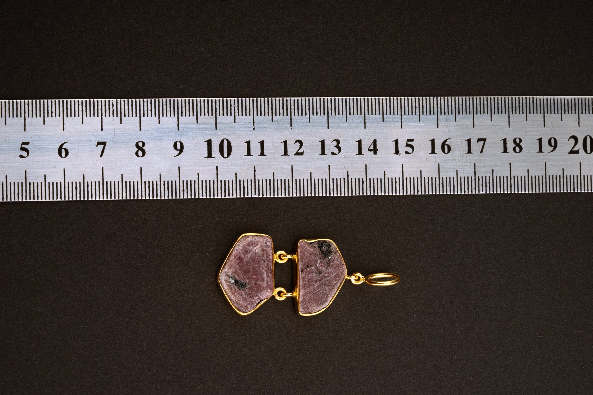 Raw Indian Ruby Pendant: Gold Plated Sterling Silver Crystal Necklace