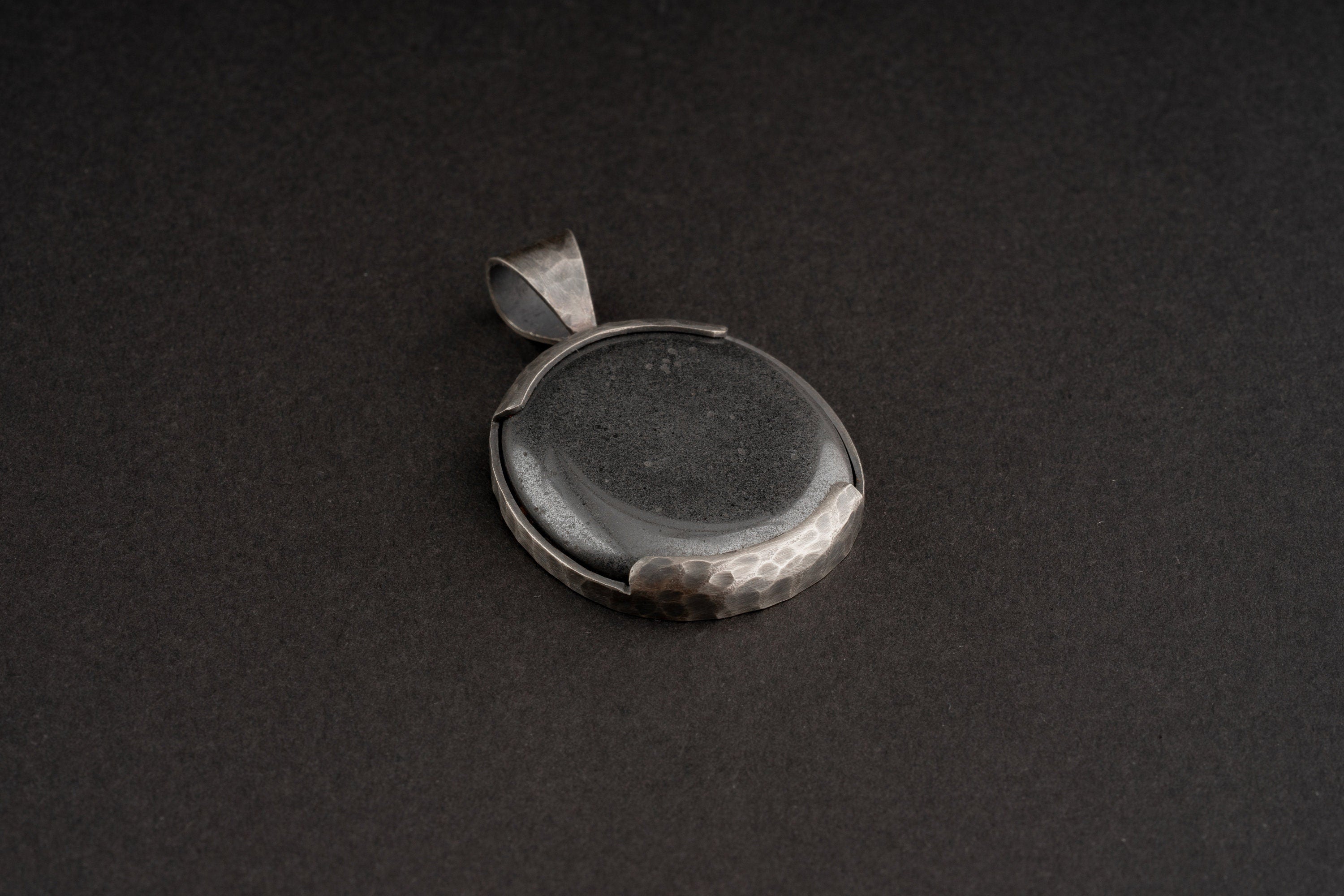 Shaped Pyrite Crystal Pendant, 925 Sterling Silver,Hammered & Textured Finish, Solar Plexus Chakra, Leo Zodiac, Protection and Confidence
