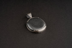 Shaped Pyrite Crystal Pendant, 925 Sterling Silver,Hammered & Textured Finish, Solar Plexus Chakra, Leo Zodiac, Protection and Confidence