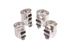 Chunky Raw Black Tourmaline & Herkimer Diamond - Men's Rings / Adjustable - Sterling Silver - Hammer Textured Finish - Made to Order