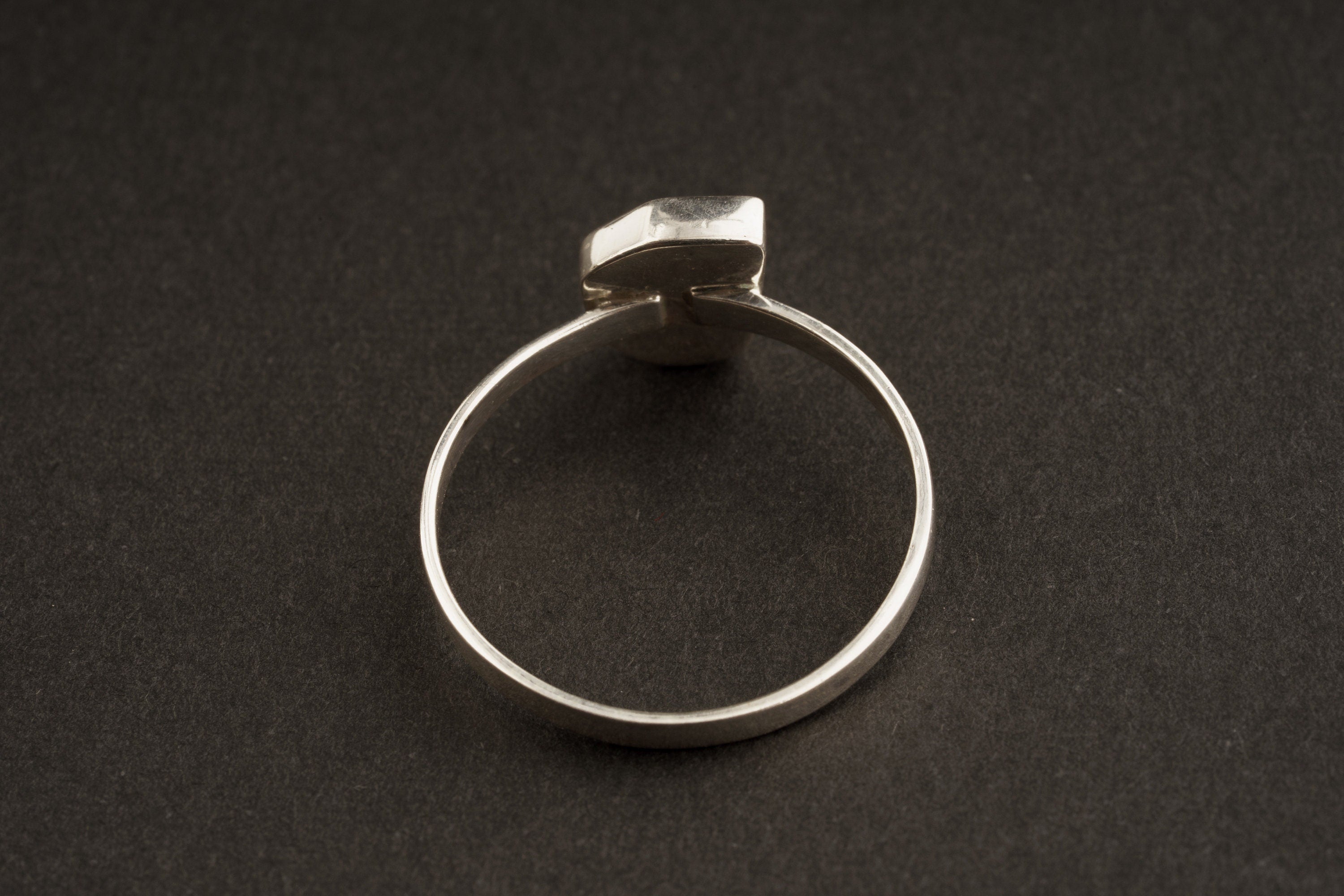 Black Australian Opal Doublet - Size 6 1/2 US - Sterling Silver Ring Band & Setting