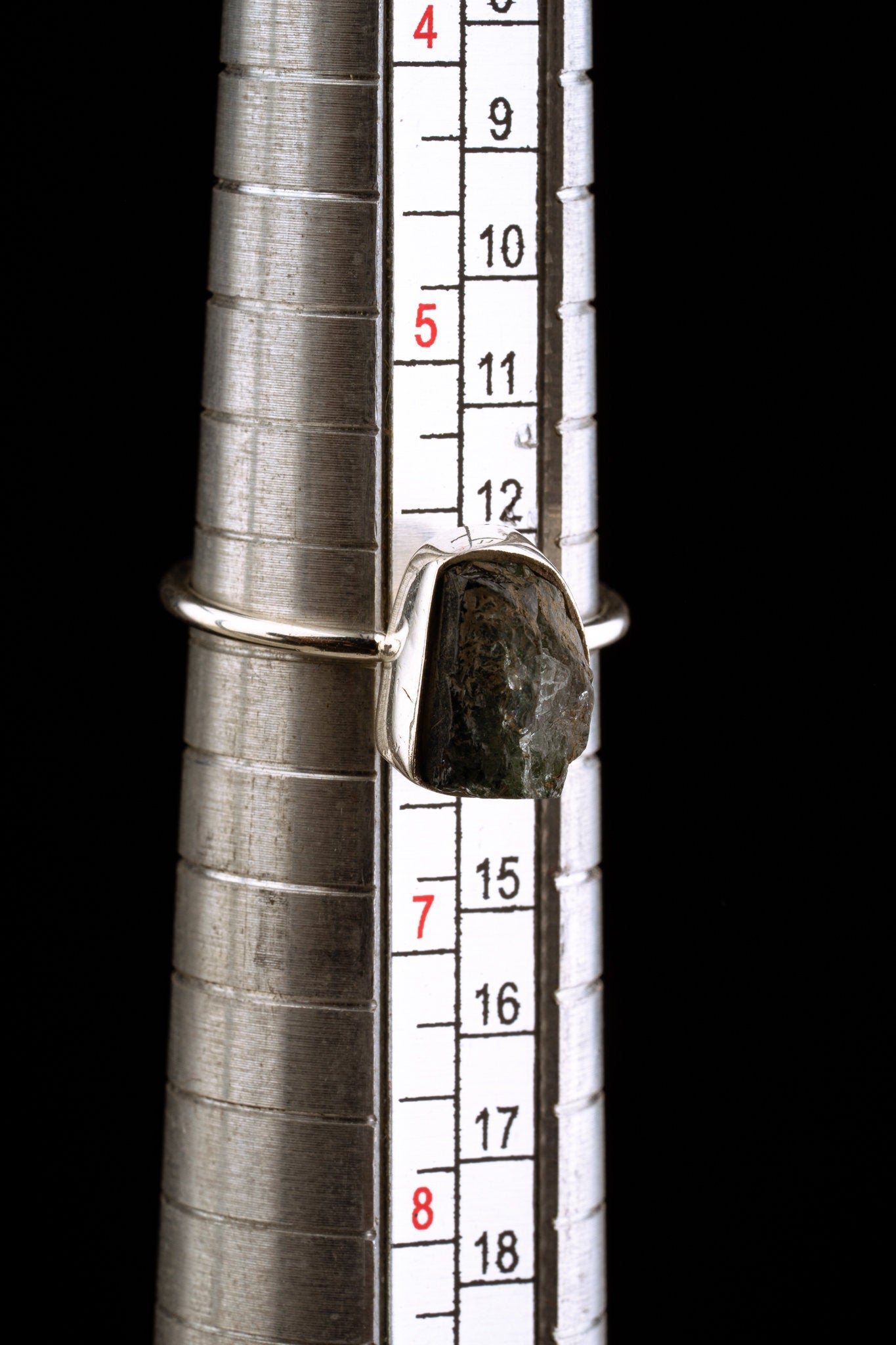 Raw Blue Tourmaline - 925 Sterling Silver - Size 6