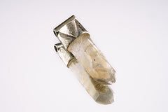 Himalayan Black Rutile Quartz Point Stack Pendant, Textured & Oxidized Sterling Silver, Root Chakra, Scorpio, Protection, Unique Gift