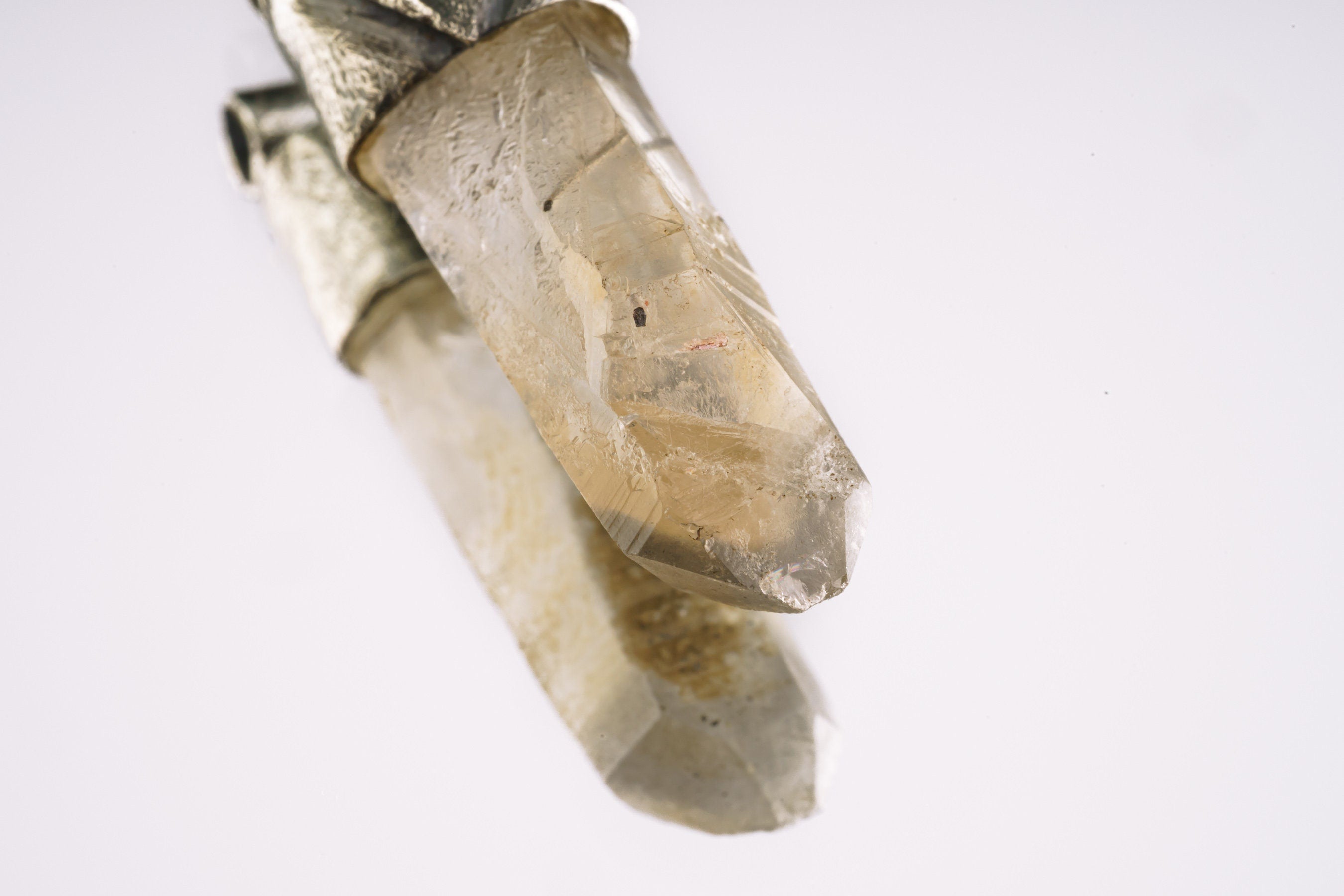 Himalayan Black Rutile Quartz Point Pendant: Oxidized Sterling Silver