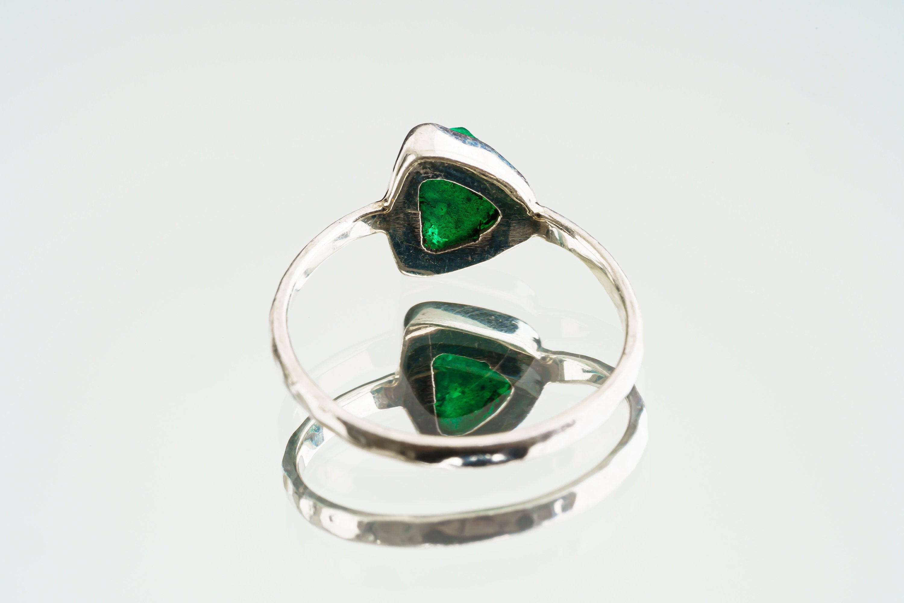 Emerald Ring 925 Sterling Silver Handmade May Birthstone Heart Chakra Aries Taurus Gemini Libra Jewelry Gift Size 5.5