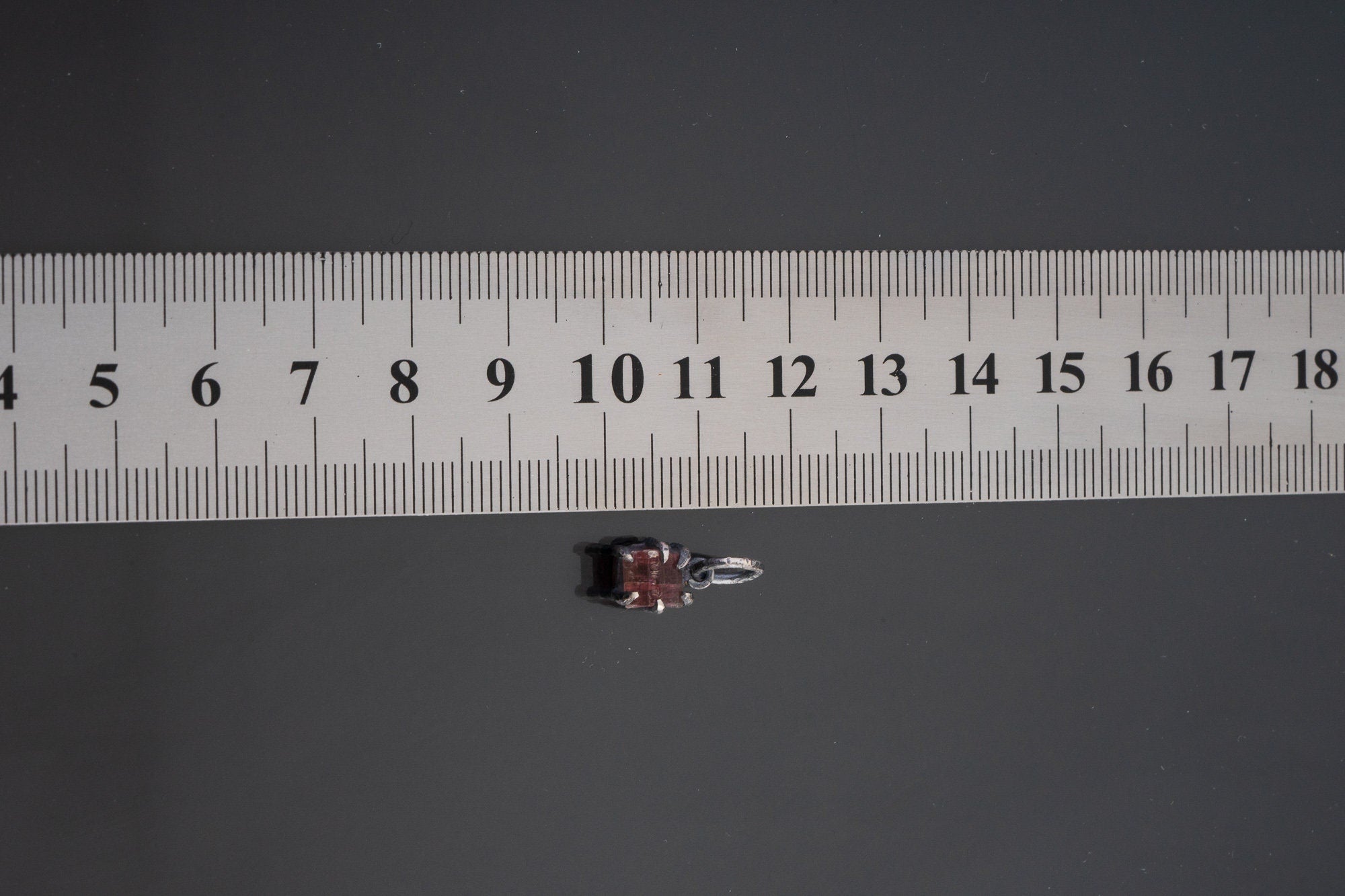 Raw Pink Tourmaline Pendant: Oxidized Sterling Silver Crystal Necklace