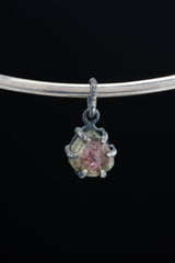 Oxidized Sterling Silver Watermelon Tourmaline Pendant Necklace