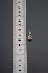 Petite Raw Watermelon Tourmaline Stick - Oxidised Sterling Silver - Strong Claw Wire Setting - Hammer Textured - Pendant Crystal Necklace