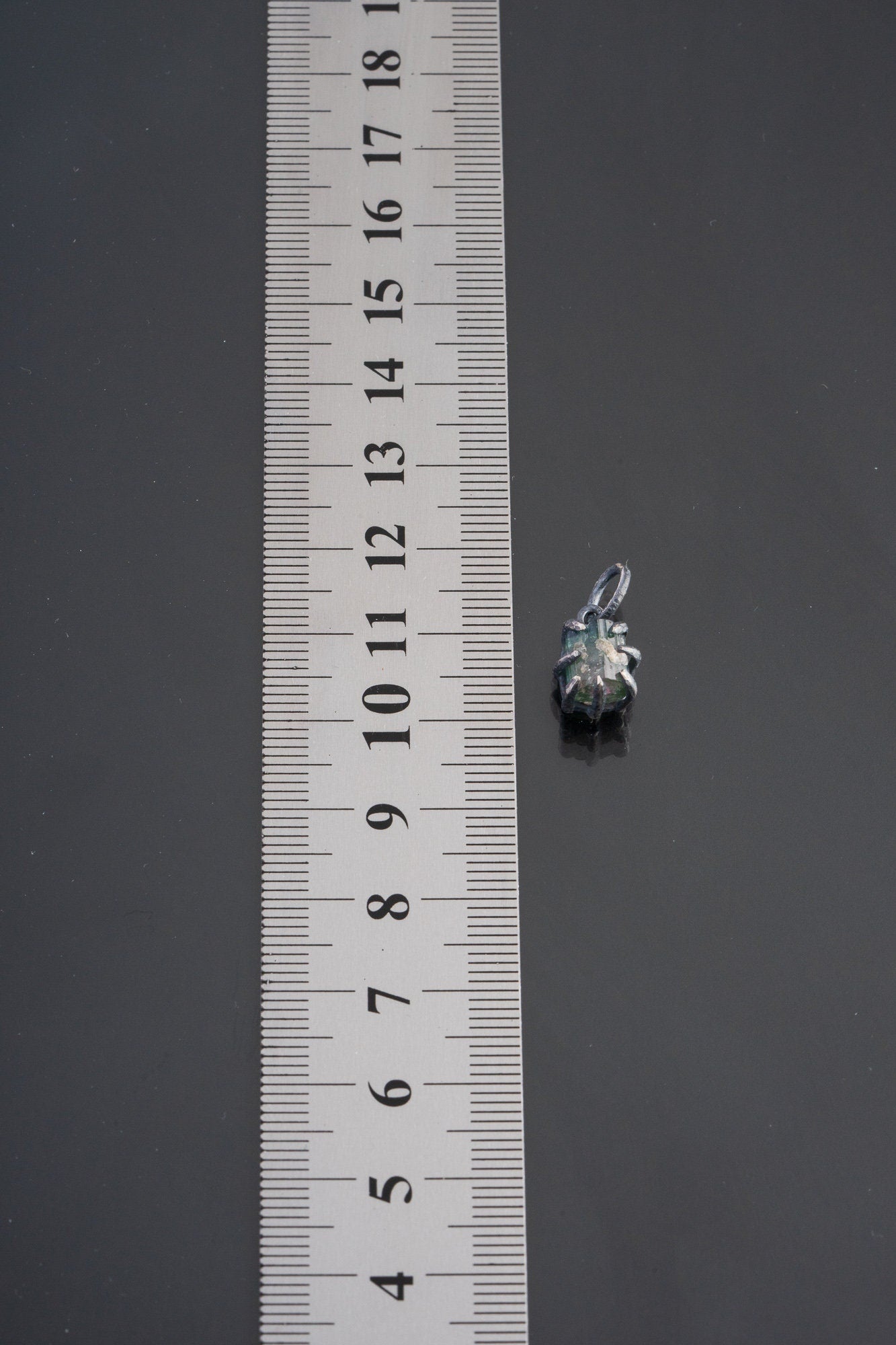 Watermelon Tourmaline Pendant: Oxidized Sterling Silver Claw Setting