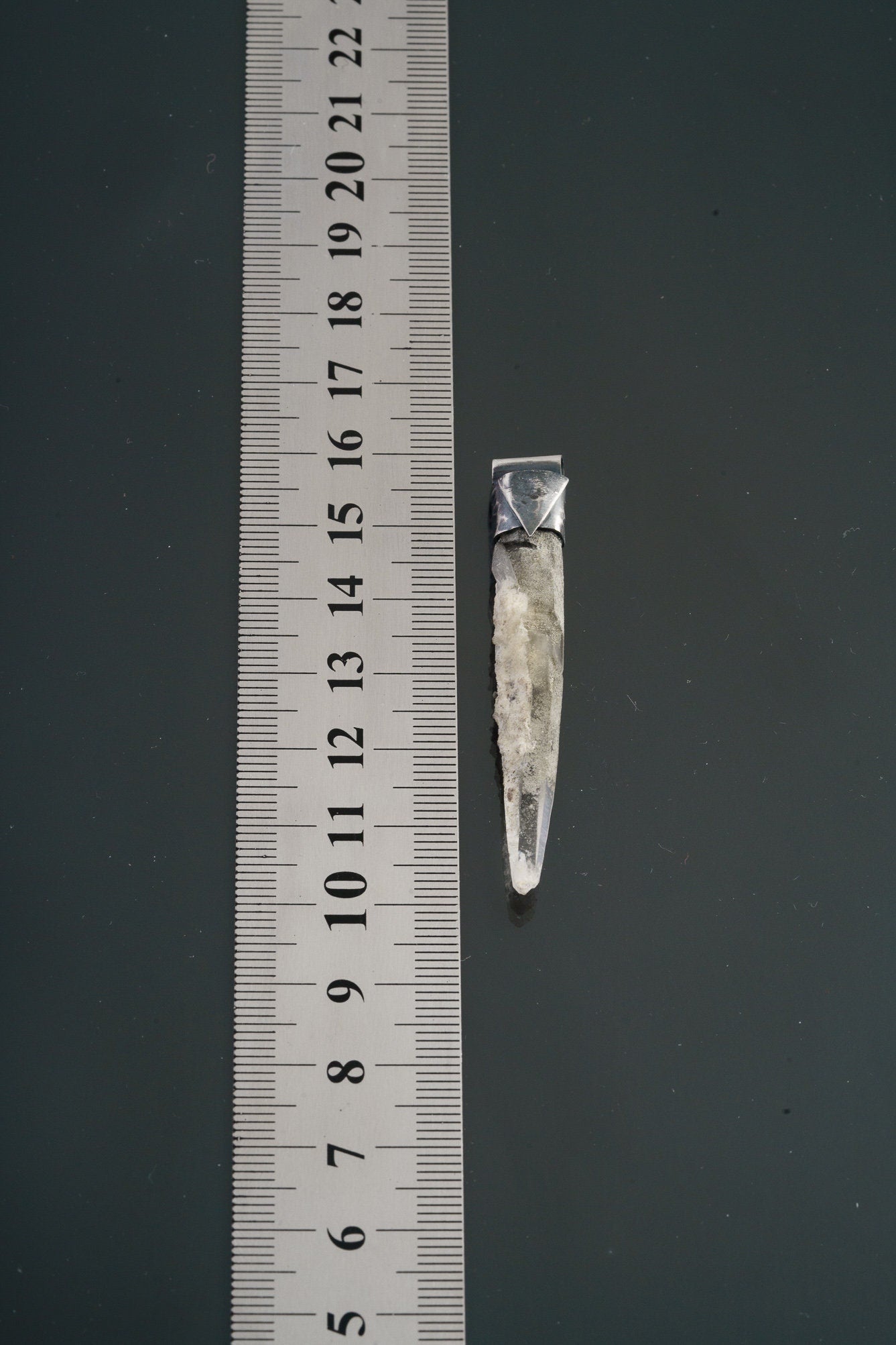 Collector Piece - NEPLAE Chloride inclusion Laser Quartz Point - Stack Pendant - Textured & Oxidised 925 Sterling Silver - Crystal NO.10
