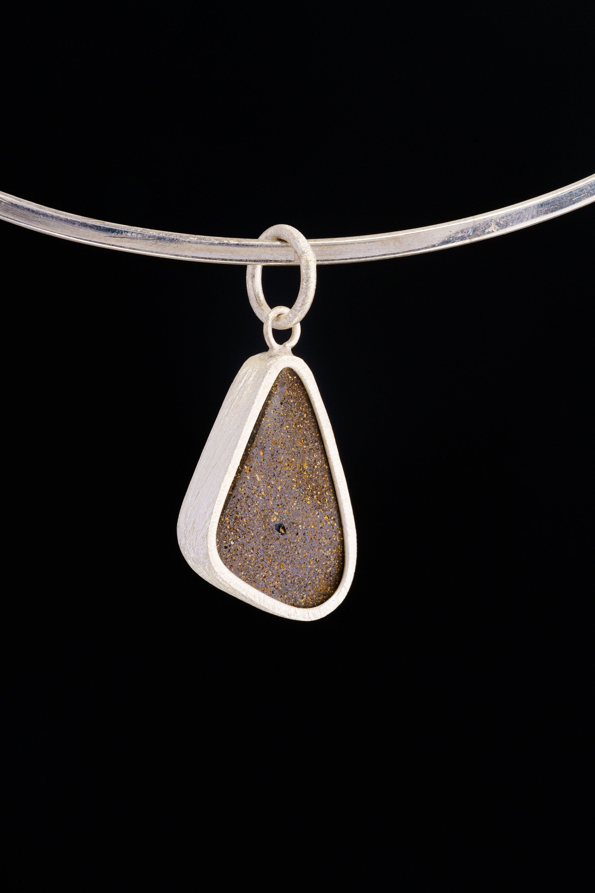 Lightning Ridge Boulder Opal Pendant 925 Sterling Silver Necklace Freeform Solid Opal Textured Bezel October Birthstone Gift