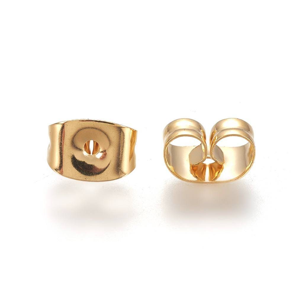 Australian natural Creek tumbled Sapphire - Unique Claw Stud Erring's - Gold Plated Sterling Silver 4 Prong Setting