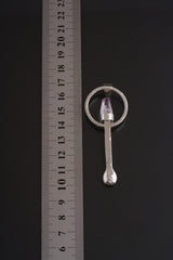 Amethyst Quartz Point Pendant Necklace: 925 Sterling Silver Ceremonial Spoon