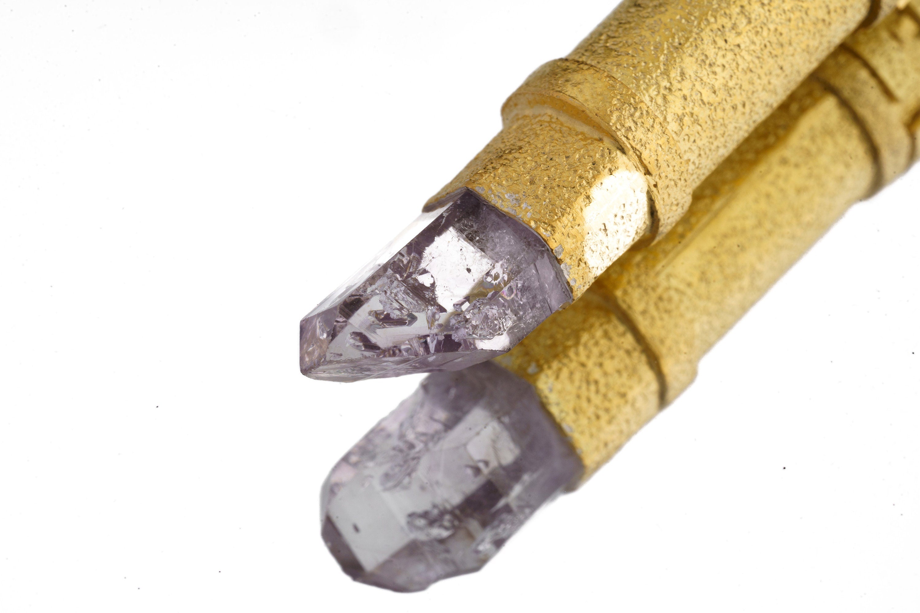 Vera Cruz Amethyst Quartz Locket: Gold Plated Sterling Silver Stash Urn Pendant