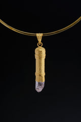Vera Cruz Amethyst Quartz Locket: Gold Plated Sterling Silver Stash Urn Pendant