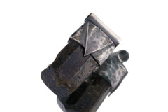 Himalayan Black Tourmaline Pendant: Oxidized Sterling Silver Crystal Necklace