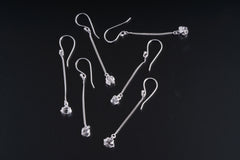 Herkimer Diamond Earrings 925 Sterling Silver Claw Set Crystal Dangle April Birthstone Crown Chakra Gift