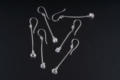 Perfectly Formed Double Terminated Herkimer Diamond Quartz Earrings, Sterling Silver, Claw/Prong Set, Dangle Hook Crystal Earring Pair
