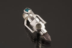 Spinning Crystal Pendant: Himalayan Quartz, Amethyst, Aquamarine, Labradorite, Apatite, Sterling Silver
