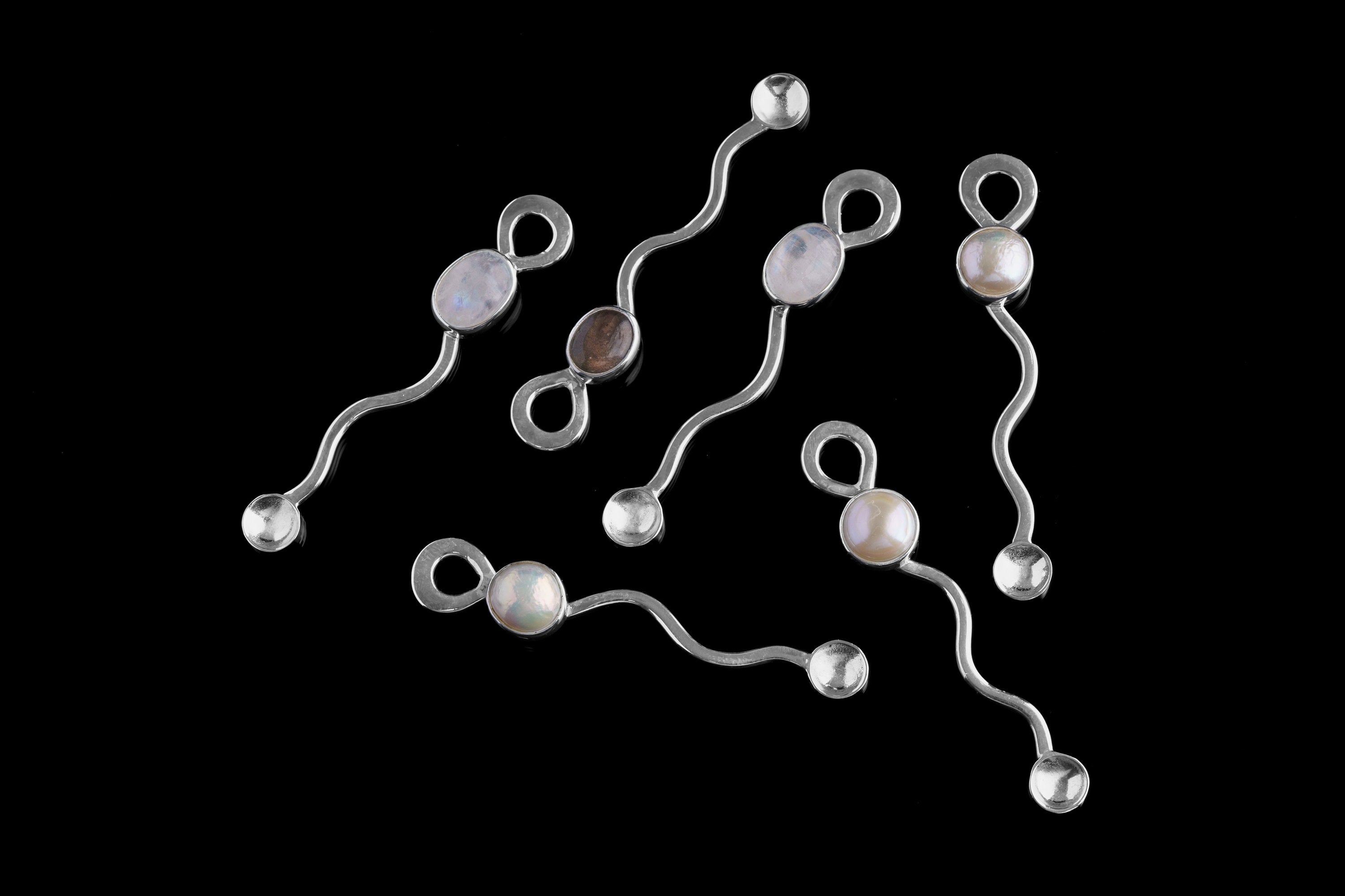 Labradorite Spoon Pendant: 925 Sterling Silver Necklace