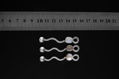 South Sea Pearl - Small Spice / Ceremonial Spoon - Wavey wobbly Style - Solid 925 Cast Silver - Crystal Pendant Necklace -