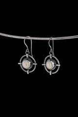 Oxidized Sterling Silver South Sea Pearl Earrings: Rustic Boho Jewelry