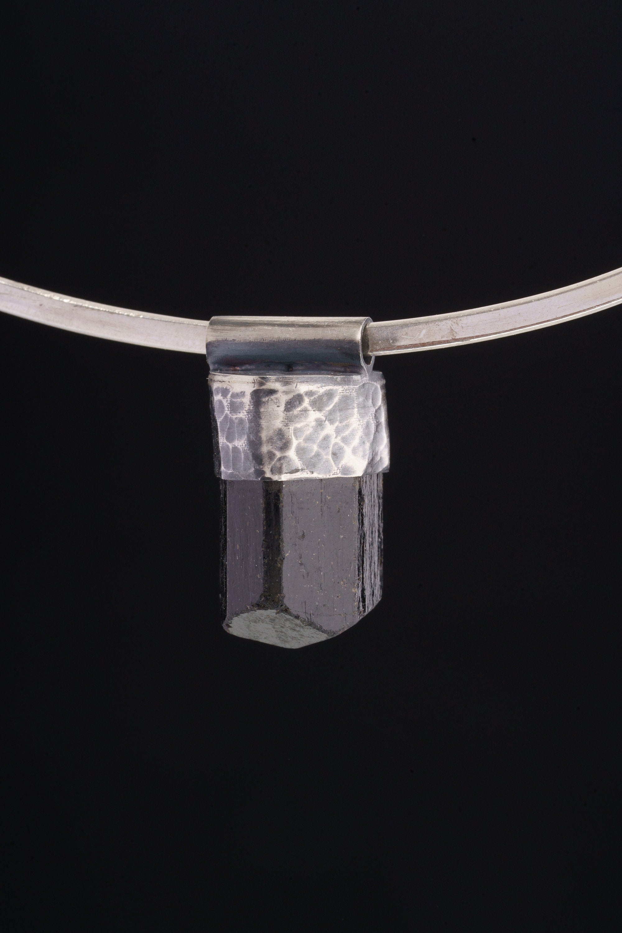 Himalayan Black Dravite Pendant 925 Sterling Silver Stack Necklace Terminated Tourmaline Specimen Gift