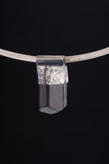 Himalayan Black Dravite Pendant 925 Sterling Silver Stack Necklace Terminated Tourmaline Specimen Gift