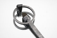 Brown Tourmaline Wand - Small Spice / Ceremonial Spoon - Solid 925 Cast Silver - Oxidised Hammer Texture - Crystal Pendant Necklace -