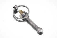 Cut Citrine Generator - Spice / Ceremonial Spoon - 925 Cast Silver - Oxidised Hammer Textured - Crystal Pendant Necklace