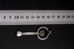 Australian Peridot - Spice / Ceremonial Spoon - 925 Cast Silver - Oxidised Hammer Textured - Crystal Pendant Necklace