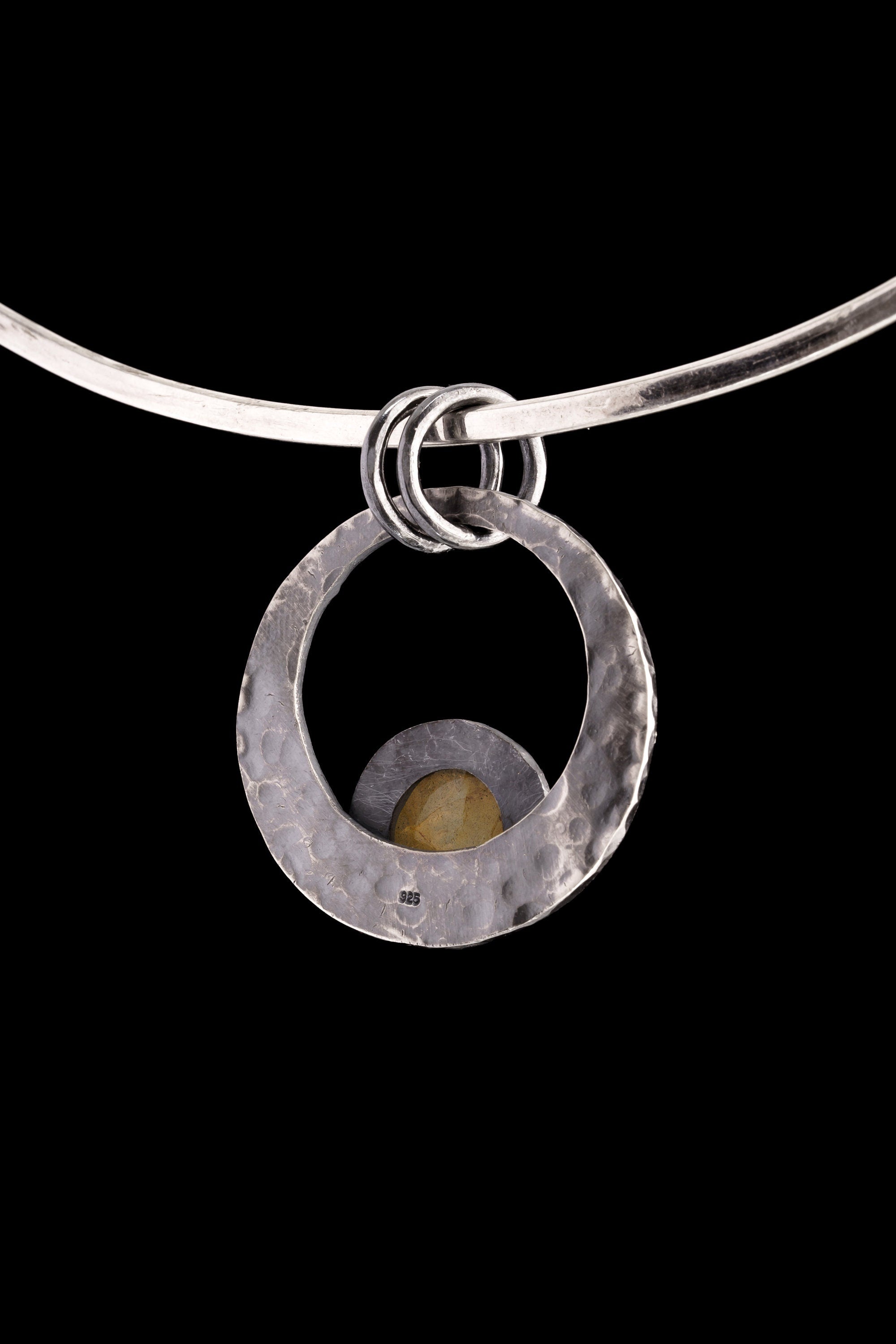 Rainbow Labradorite Moon Pendant 925 Silver Oxidized Crescent Necklace Transformation Talisman Scorpio Gift