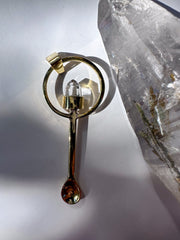 Lemurian Quartz Gold Plated Spoon Pendant Necklace