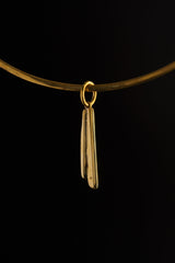 Beautiful Small Himalayan Quartz Twin Specimen - Gold plated Brass Cast Replica - Necklace Pendant