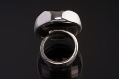 Adjustable Black Tourmaline Sterling Silver Ring: Protective Charm