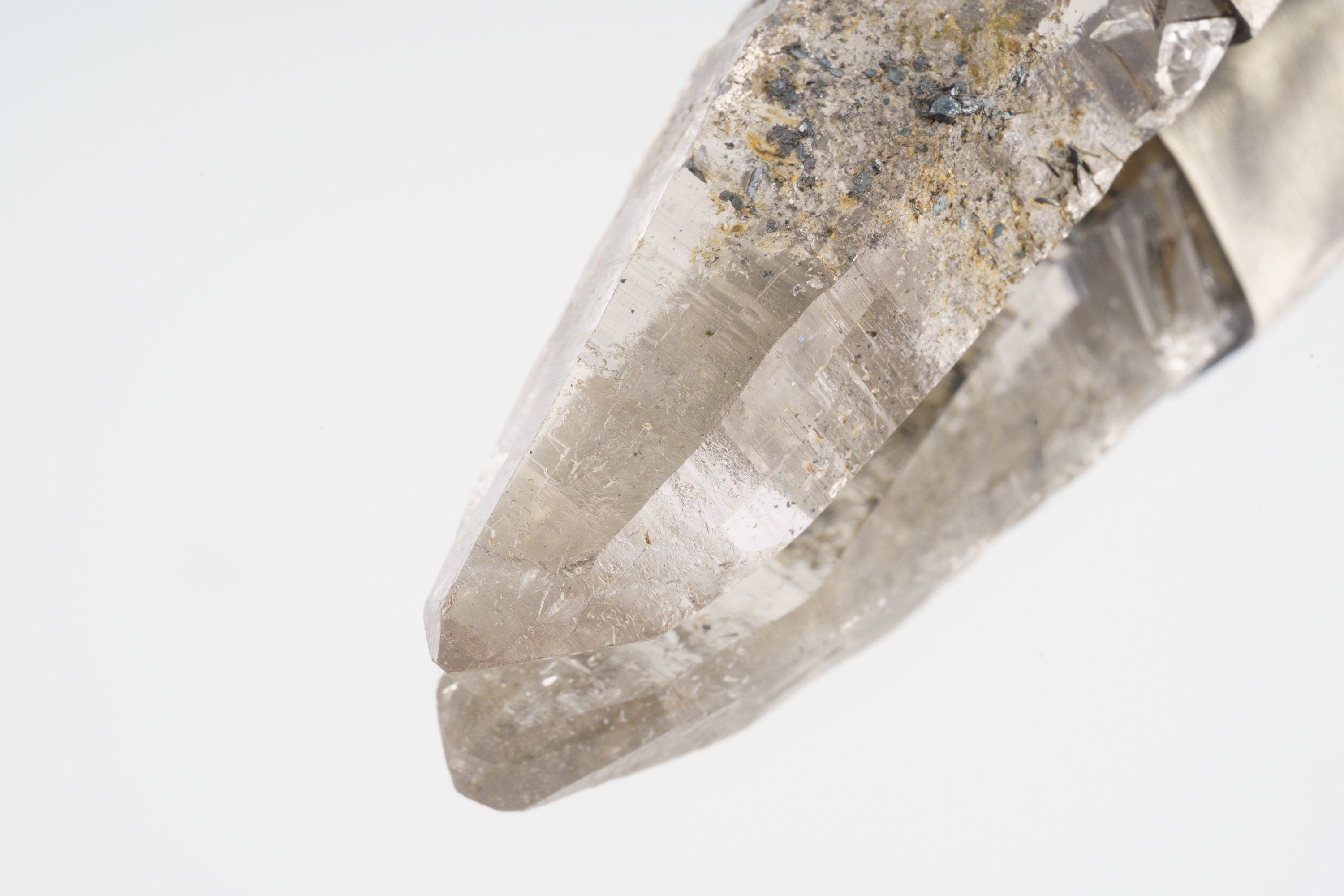 Himalayan Quartz Pendant: Red Kyanite, Dravite, Oxidized Sterling Silver