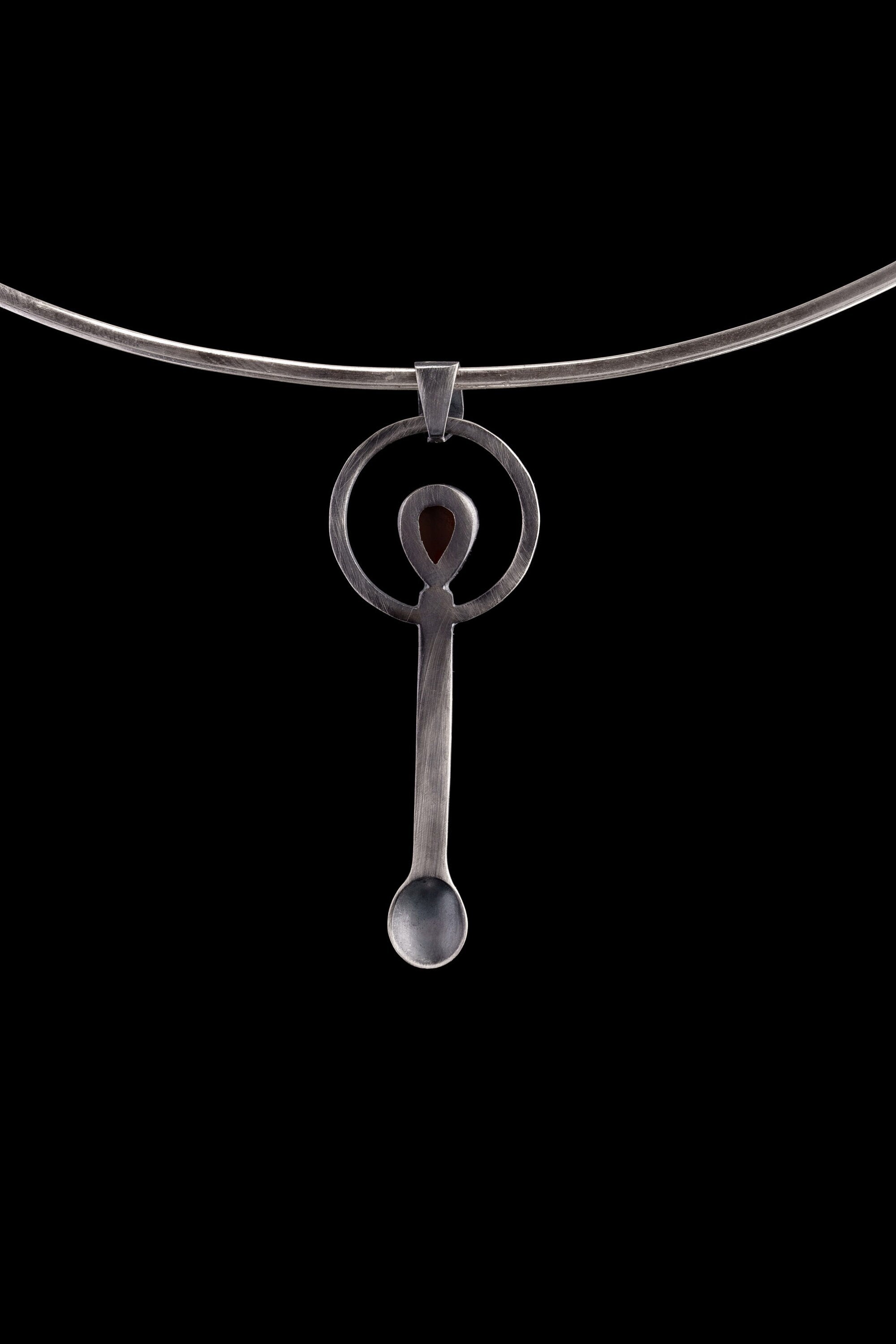 Ethiopian Opal Teardrop Pendant: 925 Sterling Silver Spice Spoon Necklace