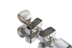 Limited Edition Black Rutile Quartz & Lemurian Aqua Aura Point Dangling Pendant, High Shine Sterling Silver, Scorpio Zodiac,Unique Gift NO/3