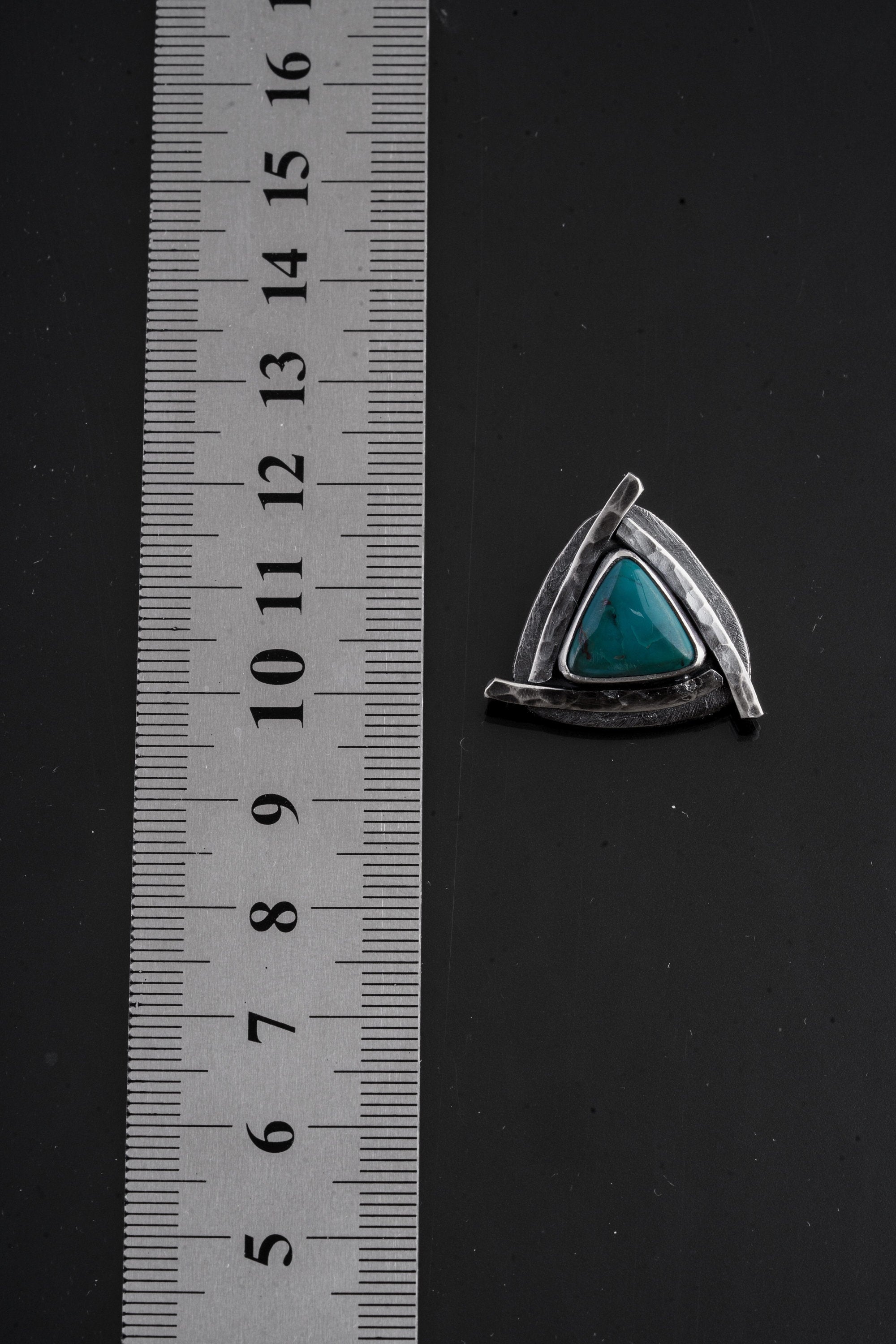 Gem Silicate Chrysocolla Stack Pendant, Textured & Oxidized 925 Sterling Silver, Throat Chakra, Gemini Zodiac, Emotional Healing,Unique Gift
