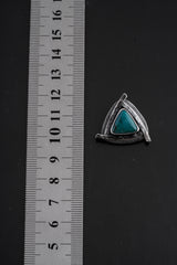 Gem Silicate Chrysocolla Stack Pendant, Textured & Oxidized 925 Sterling Silver, Throat Chakra, Gemini Zodiac, Emotional Healing,Unique Gift