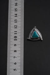 Trinity's Breath - Gem Silicate Chrysocolla - Stack Pendant - Textured & oxidised - 925 Sterling Silver - Crystal Pendant