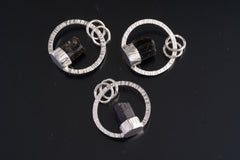 Himalayan Tourmaline Sterling Silver Pendant: Textured Halo Ring
