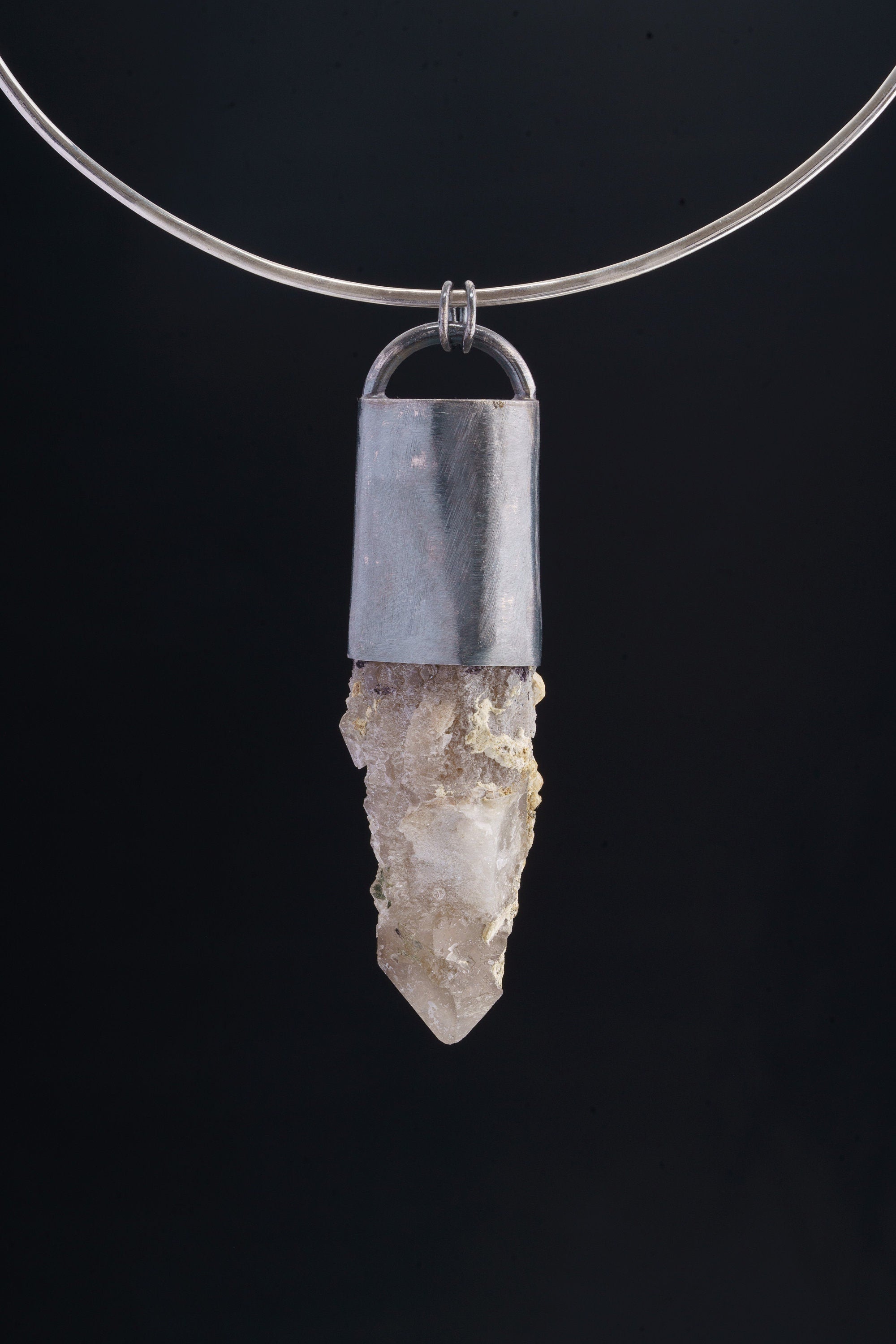 Mongolian Majesty: Huge Rare Cathedral Mongolian Quartz - Sterling Silver Crystal Pendant