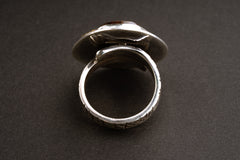 Ecliptic Radiance - Australian Boulder Opal - Unisex - Size 5-12 US - Large Adjustable Sterling Silver Ring