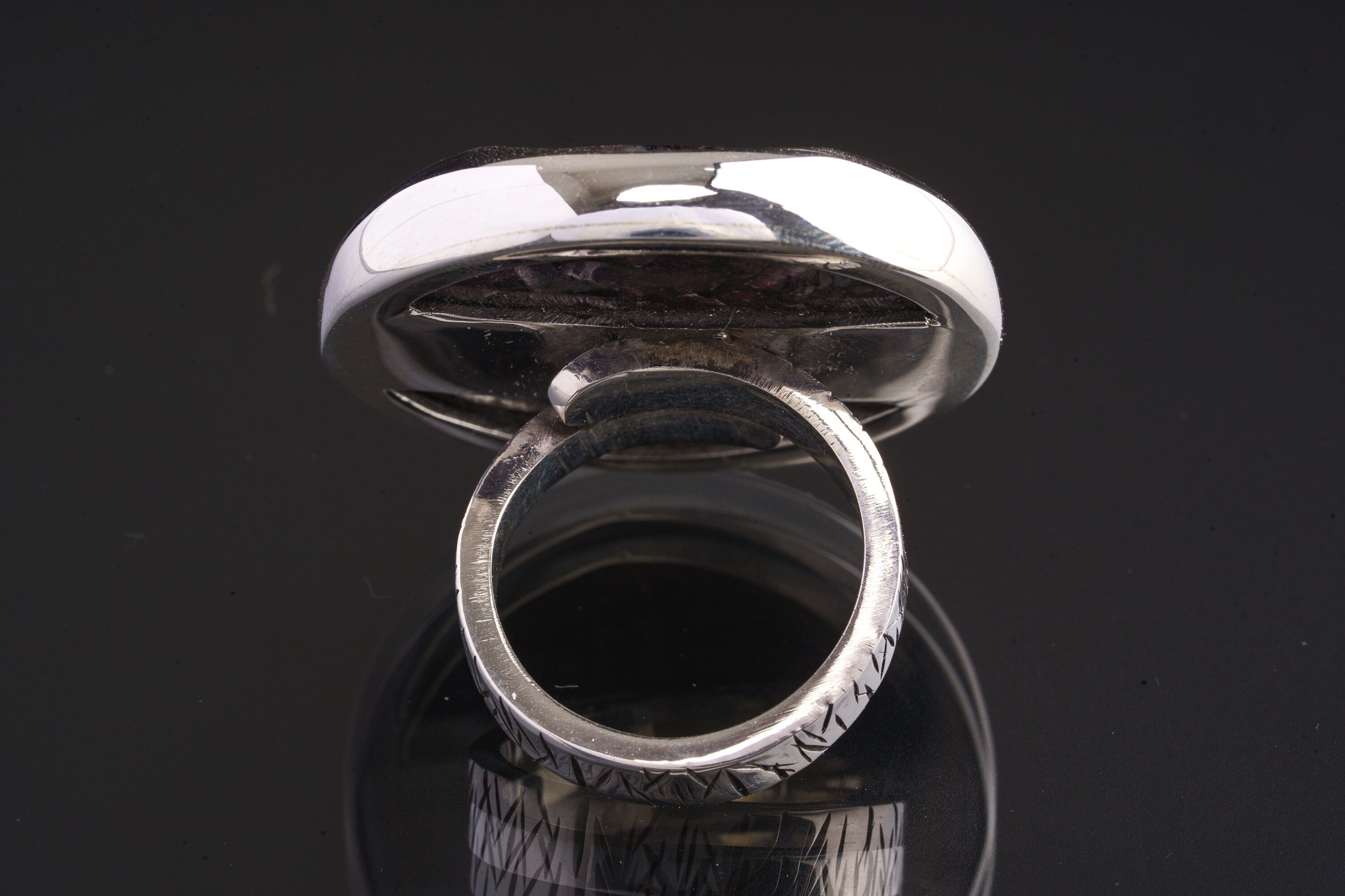 Ruby in Mica and Quartz Matrix - Unisex - Size 5-12 US - Large Adjustable Sterling Silver Ring