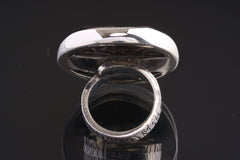 Ruby in Mica and Quartz Matrix - Unisex - Size 5-12 US - Large Adjustable Sterling Silver Ring
