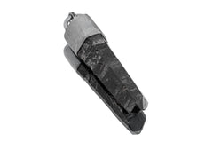 Rare Dark Large Raw Himalayan Lemurian Laser Smoky Twin Quartz - Sterling Silver Crystal Pendant - Oxidized & Brushed - Minimal Industrial